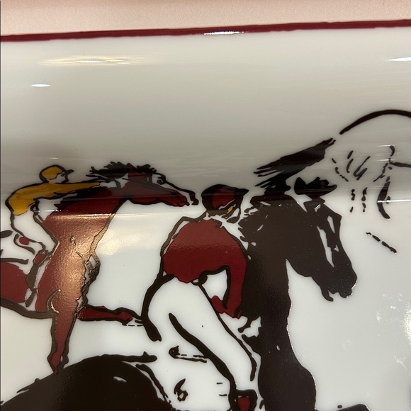 Authentic Hermes Horse Racing Design Decorative Tray - Picture 3 of 6